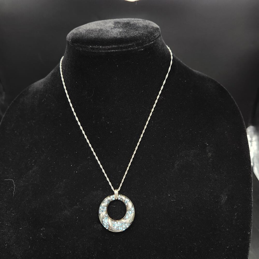 Brighton Blue Crystal Passage Ring Necklace New $98 Jewelry